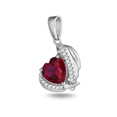 Juwelier Zwartevalk zilveren (gerhodineerd) hartje hanger met zirkonia - 24.294