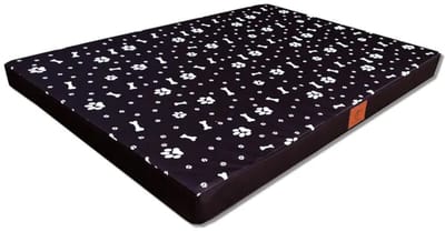 Hondenmat 100x70 cm Waterdicht - Comfortabel Hondenkussen voor Thuis, Tuin, Auto en Transportbox - Met Botmotief, Bruin met botmotief
