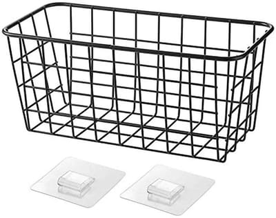 GELLDG Keuken opbergrek - zelfklevend deurpaneel opbergrek - Geschikt voor keuken, badkamer, slaapkamer, keukenopslag en organisatie - 28*12*12 cm - zwart - één stuk