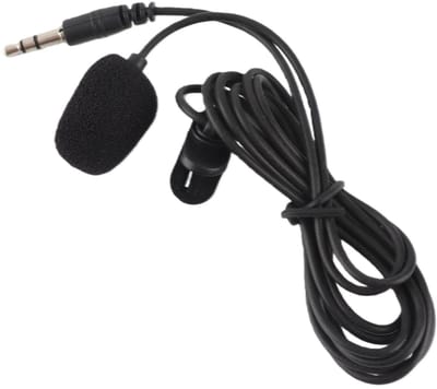 Dailygoody - Externe Lavalier-microfoon - Mini clip-mount microfoon - Betere geluidskwaliteit - Zwart - Adapterkabelset - Geschikt voor opname en inte...