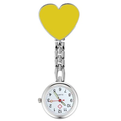 Fako® - Verpleegstershorloge - Zusterhorloge - Verpleegster Horloge - Hart - Geel