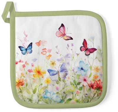 Pannenlap Butterflies in field white - Ambiente - 20x20 cm