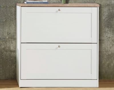 Notio Living Heide-Schoenenkast met 2 kleppen in eikenlook wit