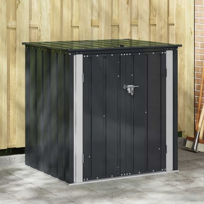 vidaXL - Tuinopslagdoos - Zwart - 101,5 - x - 82 - x - 100 - cm - Staal