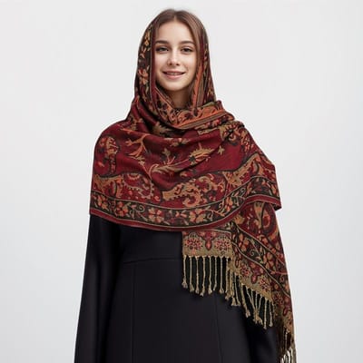 Bohemia Pashmina Hijab Sjaal Lange Moslim Kasjmier Sjaal Vrouwen Foulard Zachte Turban Hoofddoeken Voor Vrouwen Hoofdband Luxe brown