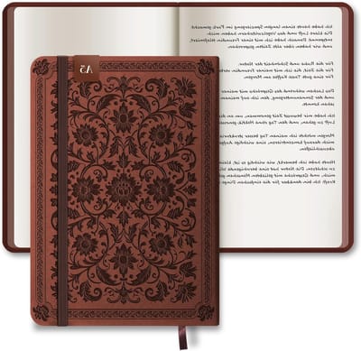Notitieboek met stippen en printpatroon in bruin, perfect voor aantekeningen en creatief schrijven