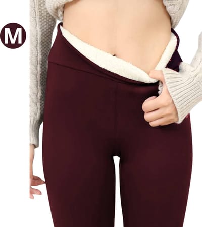 Nivard Winter Panty - Warme panty - Fleece Panty - Thermo Panty - Legging - Stretch - Dames Kleding - Rood - Maat M