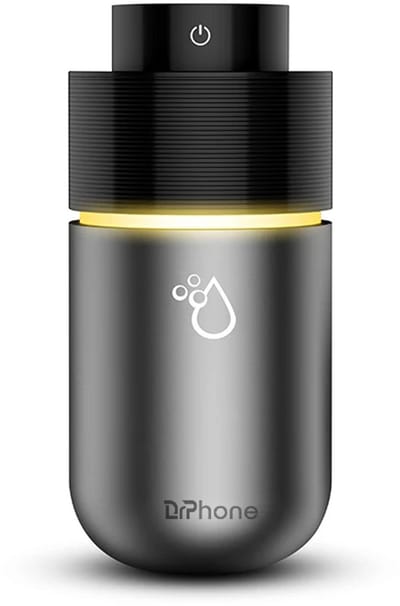 DrPhone EvoMist2 Luchtbevochtiger & Aroma Diffuser – 200ml – Nano Verneveling – Stille Werking <30dB – USB – LED Sfeerverlichting – Draagbaar – Zwart/Metaalgrijs