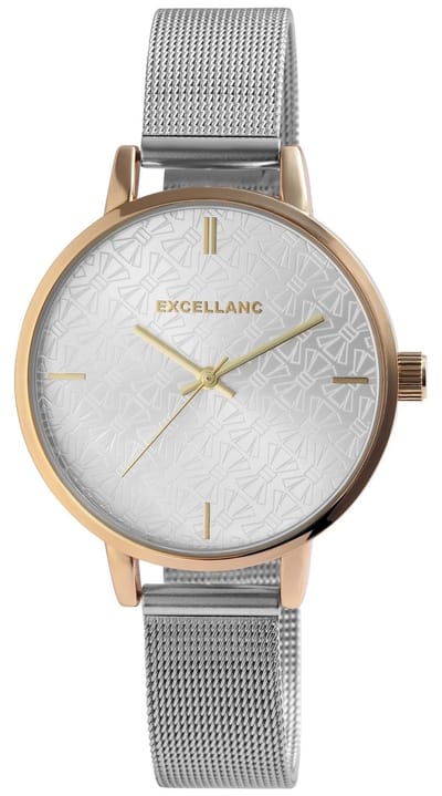 EXCELLANC dameshorloge roestvrij staal EX0371 Excellanc dameshorloge met roestvrijstalen meshband