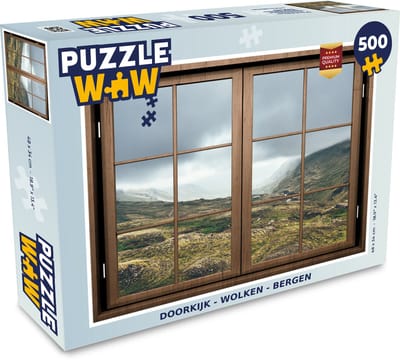 Puzzel Doorkijk - Wolken - Bergen - Legpuzzel - Puzzel 500 stukjes