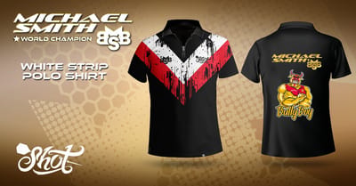 Shot Michael Smith White Strip Polo Shirt - Dart Shirt XXXXL
