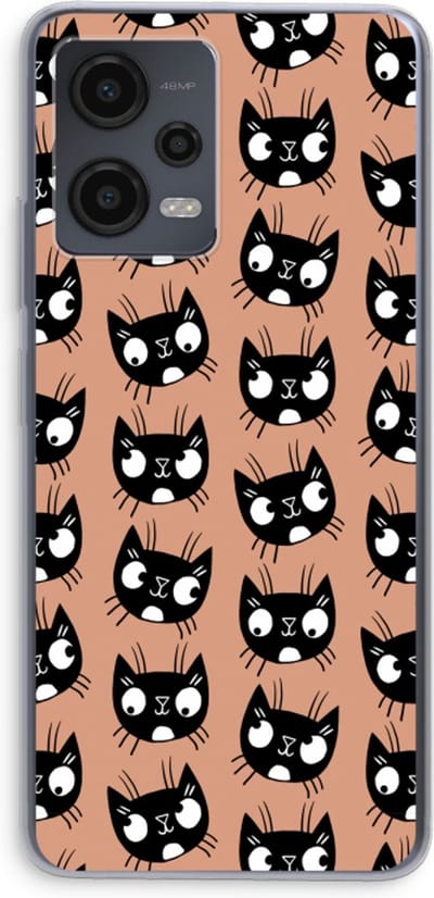 Case Company® - Hoesje geschikt voor Xiaomi Redmi Note 12 hoesje - Kat - Soft Cover Telefoonhoesje - Bescherming aan alle Kanten en Schermrand