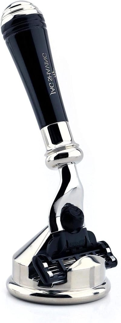 Luxe Scheermes - Triple Edge - Dagelijks Scheren - Mini Handvat - Verchroomd RVS - Zwart