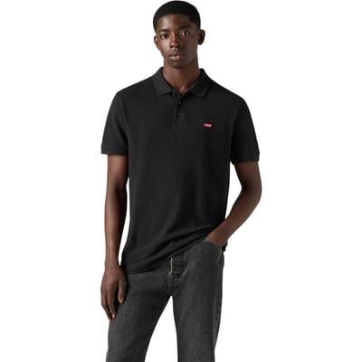 Levis Heren Housemark-poloshirt met vleermuismouwen en logo (Zwart)