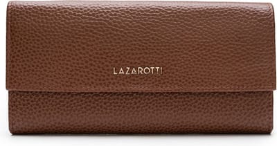 Lazarotti Leren portemonnee Bologna Leather Wallet With 12 Card Slots Brown bruine