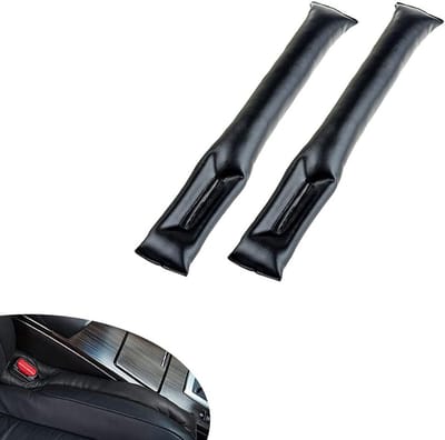 Set van 2 Autostoel Kussens - Binnenkussen voor Stoelen, Voorkomt Vallen van Voorwerpen in de Auto (Zwart)