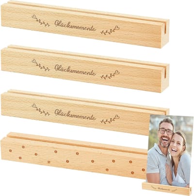 Houten Kaartenhouders - 4 Stuks Voor Tafel en Bruiloften
