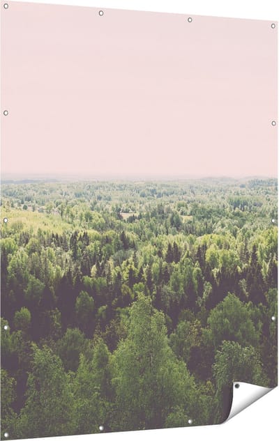 Gards Tuinposter Eindeloze Bos met Groene Bomen - 120x160 cm - Tuindoek - Tuindecoratie - Wanddecoratie buiten - Tuinschilderij
