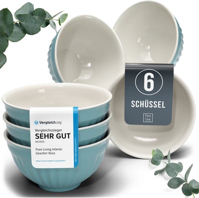 Pure Living Hygge Kommen - Groen - 6 Stuks (700 ml) - Magnetronveilig - Vaatwasserbestendig