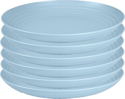 PlasticForte Rond bord/camping bord - 6x - D25 cm - ijsblauw - kunststof