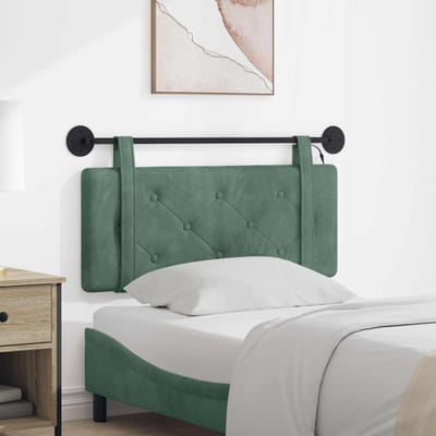 vidaXL - Hangend - hoofdbord - Met - LED-verlichting - Zeegroen - Fluweel