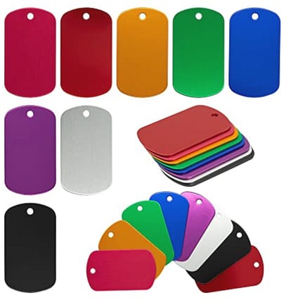 Aluminium Gravure Tags 24 Pack - Blanco Hondenpenning voor Graveren