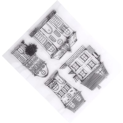 Plakboekfotokaarten Rubberstempel Helder transparant stempels Huis white