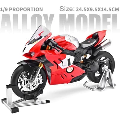 1:9 H2R V4R Miniatuur Motorfiets Speelgoedmodellen Legering Spuitgietwerk Voorwiel Stuur Verwijderbaar Frame Schokabsorptie Verjaardagscadeaus