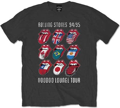The Rolling Stones Heren Tshirt -XXL- Voodoo Lounge Tongues Grijs