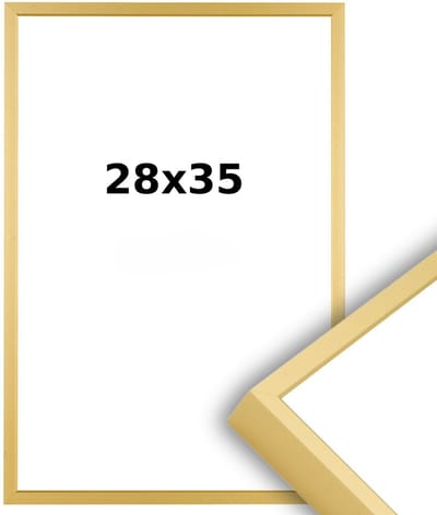 Aluminium Wissellijst 28 x 35 Mat Champagne Goud - Ontspiegeld Glas - Professional