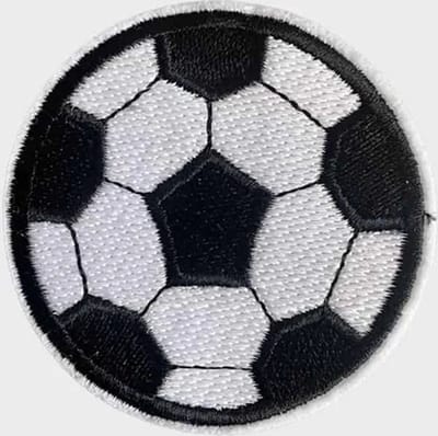 Patchy® – Voetbal Strijkpatch - Strijkapplicatie - Strijkembleem (1 stuks / zwart wit) - Badge - Patches