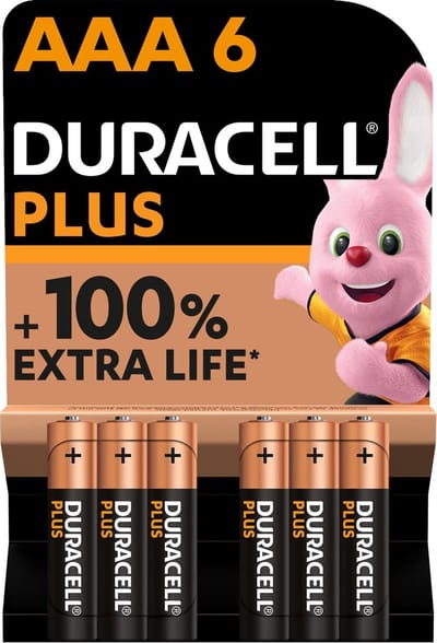 Batterij Duracell Plus 6xAAA - 10 stuks