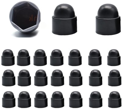 Plastic doppen voor schroeven en moeren - 25 stuks (zwart) - Hexagonale corrosiebestendige bescherming voor meubels, mechanica en bouwtoepassingen