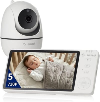 HD Babyfoon met Roterende Camera, Nachtzicht en 5" Scherm - Tweeweg Audio
