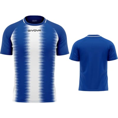 Sportshirt Givova Streep Royal-wit Blauw - M