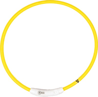Duvoplus - Dierenkleding - Hond - Flash Light Ring Usb Silicon 45x1x1,5cm Geel - 1st