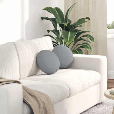 vidaXL - Zitkussens - 2 - st - Stof - Lichtgrijs - Ø30 - x - 13 - cm