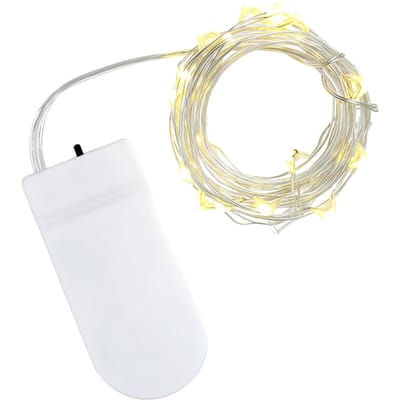 LEDs Lichtsnoer Koperdraad Kerst Feeënlichtjes Werkt op Batterijen voor Binnen Buiten Vakantie 1m 10 lights warme witte kleur