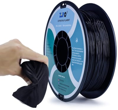Flexibel 3D-printer filament 1.75mm TPU - 0.8KG spoel - Dimensionele nauwkeurigheid +/- 0.05mm - Zwart