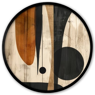 Poster in lijst Rond - Fotolijst 40x40 cm - Posters - Abstract - Kunst - Vormen - Modern - Ronde posterlijst zwart - Decoratie - Wanddecoratie woonkamer - Muurdecoratie slaapkamer
