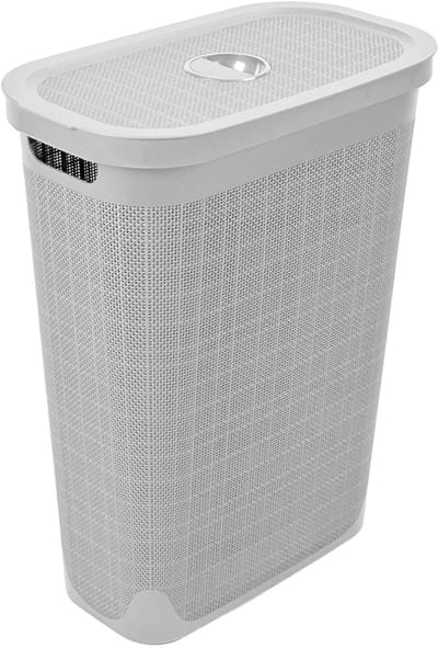 Wasmand 'Hessian' - Deksel - 40 Liter - Box - Lichtgrijs - Ventilerend