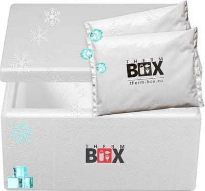 Isolatiebox van Piepschuim 12L met 2 Koelbatterijen voor Koelen en Warmhouden