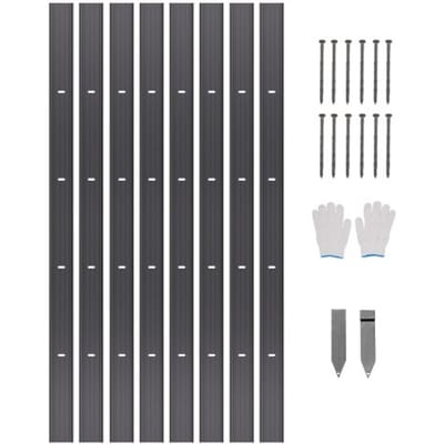VEVOR Tuinrand, 8 verpakkingen van 183 cm elk, gazonrand van aluminiumlegering, bloembedrand, flexibele tuinrand, gazonrand, robuuste gazonrand voor bloembedden en paden