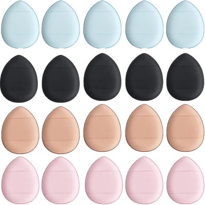 20 Zachte Make-uppoederpads voor Foundation en Concealer, Ideaal voor Crèmes en Mineraalpoeder, Geschikt voor Nat en Droog Gebruik, Cosmetica-accessoires