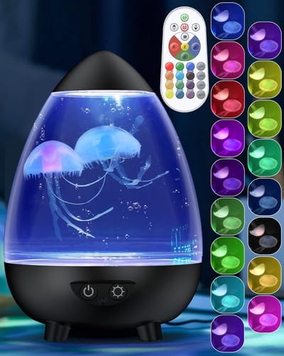 LED Kwallenlamp met 4 Modi en 17 Kleuren USB-C Tafellamp Sfeerverlichting Nachtlamp