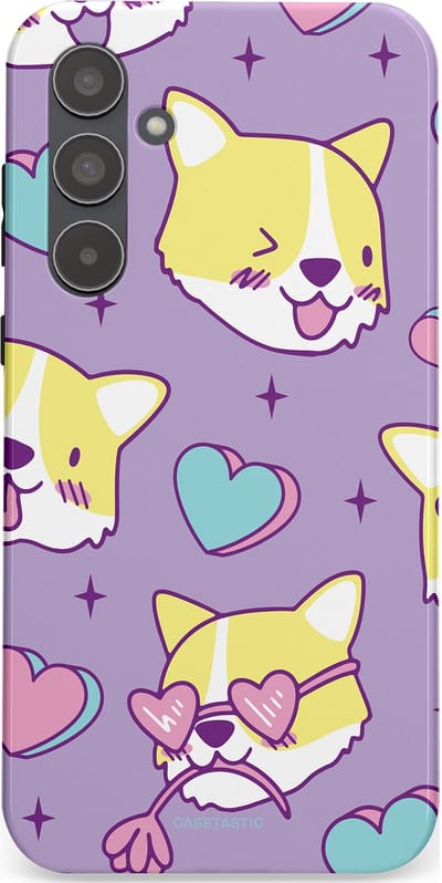 Casetastic Hoesje Geschikt voor Samsung A55 - Stijlvolle Beschermende Duo-layer Case - Liefde is een Corgi