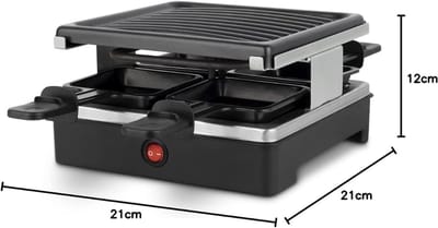 RVV® Gourmetstel 4 personen - Gourmetstellen - Gourmet - Zwart - 22cm x 22cm x 12cm