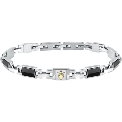 Bracelet Maserati Gris Céramique et Ton Argent Acier Inoxydable JM425ATZ69 Pour Homme