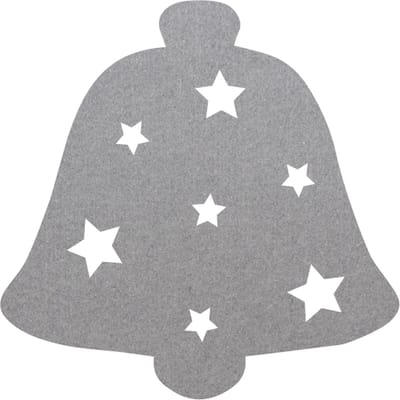 Kerstbel 2 vilt onderzetter - Lichtgrijs - 6 stuks - ø 10 cm - Tafeldecoratie - Glas onderzetter - Valentijn - Cadeau - Woondecoratie - Tafelbescherming - Onderzetters voor glazen - Keukenbenodigdheden - Woonaccessoires - Tafelaccessoires