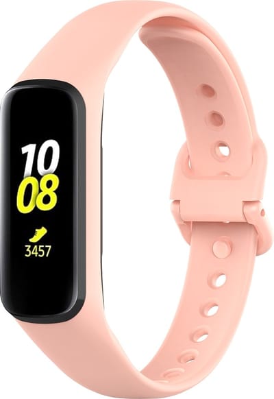 By Qubix - smartwatch bandje - Compatible Samsung bandje - Siliconen bandje - Roze - Geschikt voor Samsung Galaxy Fit 2